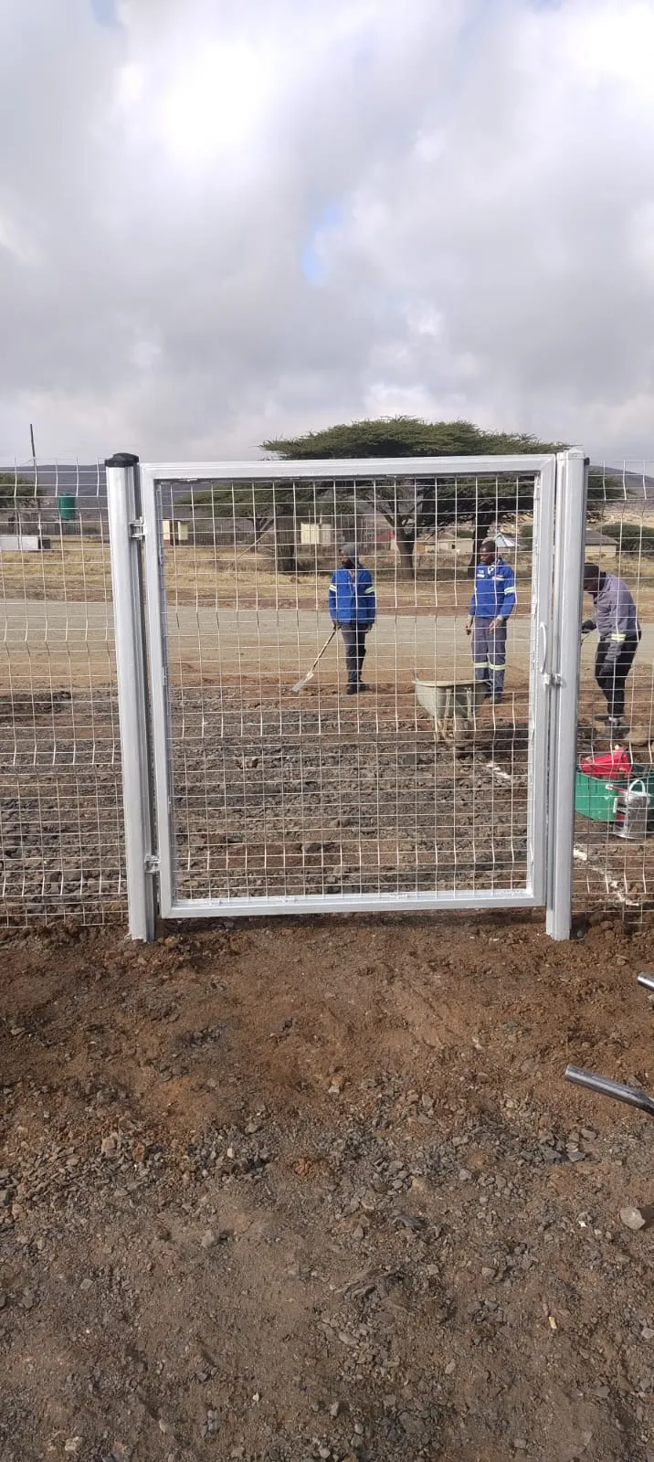 Capstone perimeter fence installation progress 1