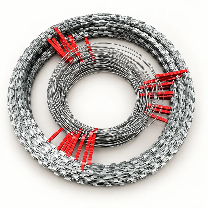 Electro Coil bundle with galvanized razor strip and inner wire rings