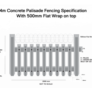 2.4m Concrete Palisade Fencing